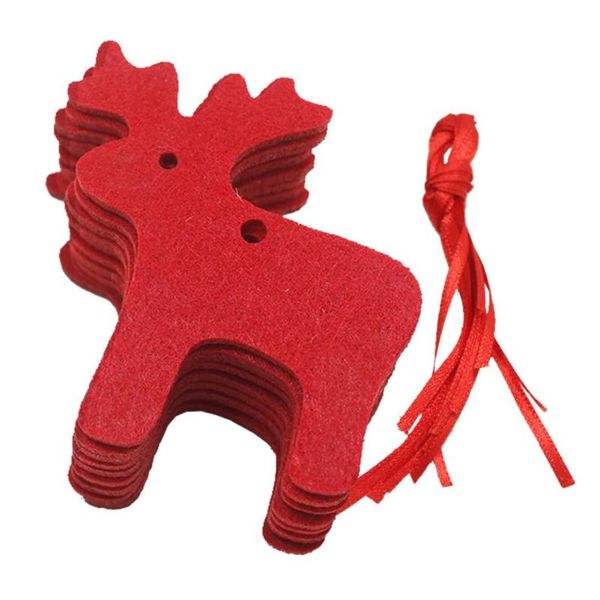 

10 pcs felt cloth crafts red hanging decoration pendant for christmas tree party @ls