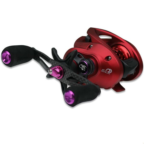 

baitcasting reel dual brake system reel carretilha de pesca 4.5kg max drag 11+1 bbs 6.6:1 high speed fishing reel hand wheel