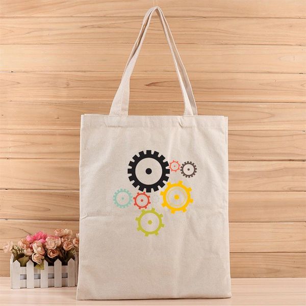 

fashion creative gears running 3d digital printed girl and women canvas tote bag suit for shopping,gift,wedding, birthday or others