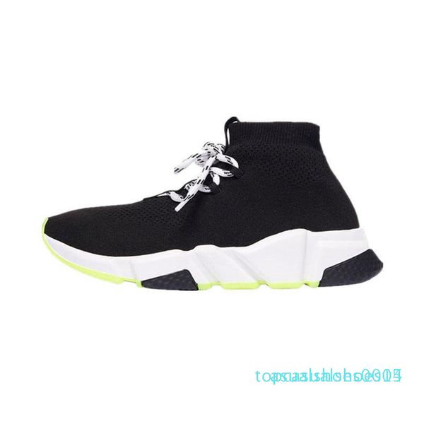 

men women designer socks shoes speed trainer lace up mid black white yellow fashion mens trainers casual platform sneakers c14