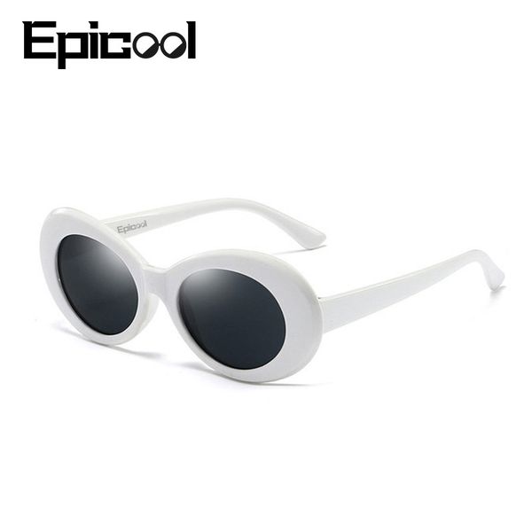 

epicool retro sunglasses women oval resin frame sun glasses brand design mirror sunglasses fashion female glasses uv400, White;black