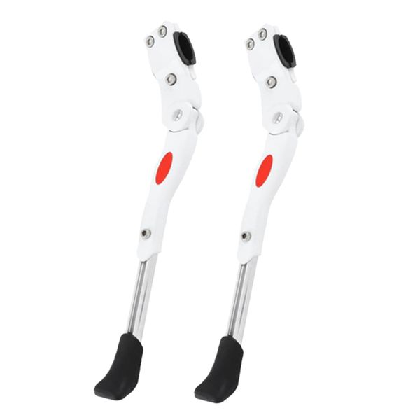 

2pcs adjustable rear-mounted bicycle kickstand bike single-side stand white