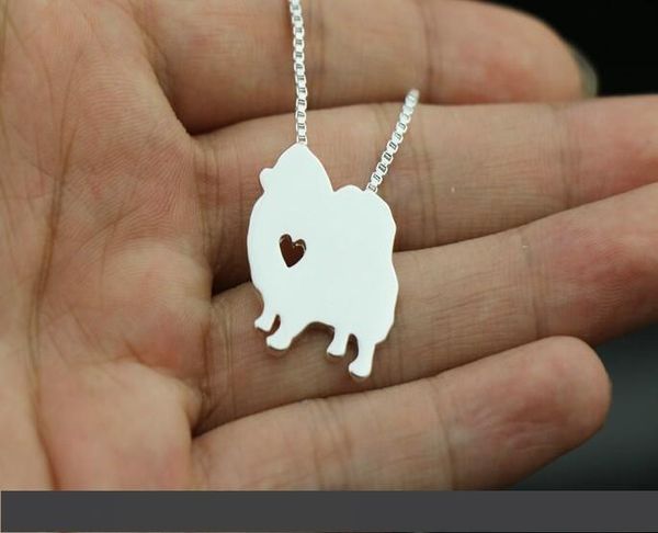 

pomeranian dog necklace dog pendant jewelry silver gold colors plated