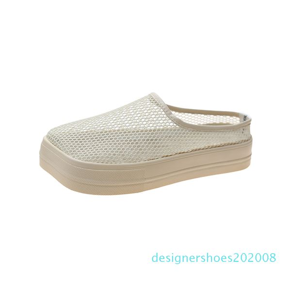 

низкий дом платформа тапочки обложка toe обувь слайды slipers женщины женский mule 2020 flat summer мулы soft повседневный резина лепнина d0, Black