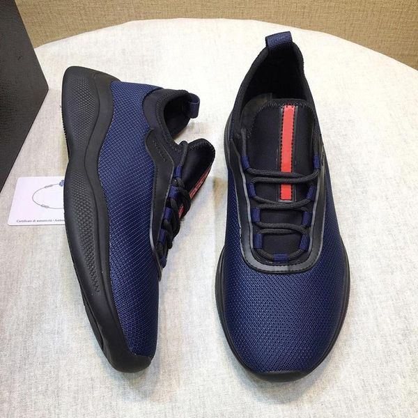 

mesh and neoprene sneakers mens shoes with origin box autumn and winter plus size footwears low lace -up luxury men shoes, Black