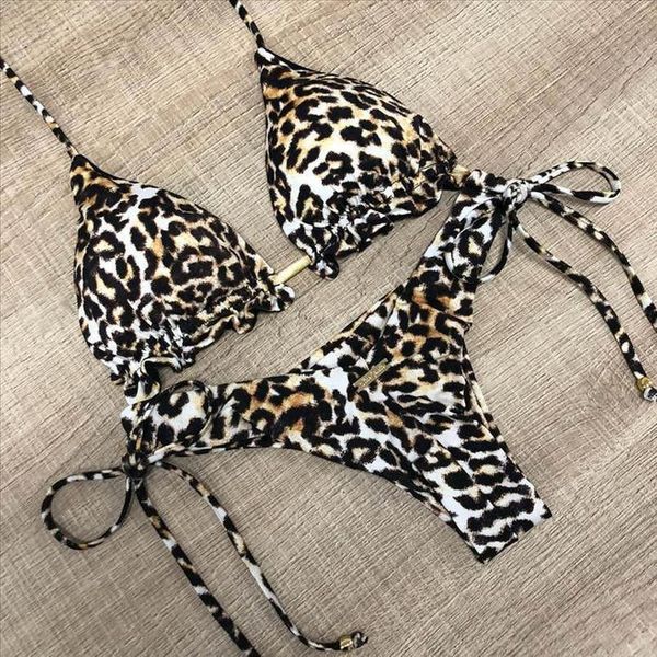 

leopard bikini 2020 push up women print push up padded bra beach bikini set swimsuit beachwear swimwear mayo bayan p67, White;black