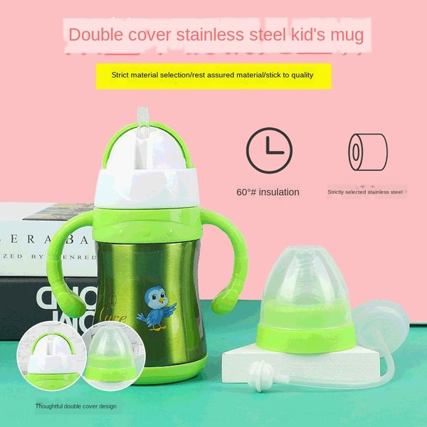 

new cartoon big ear thermos double cover stainless steel children's cup multicolor business thermos cup