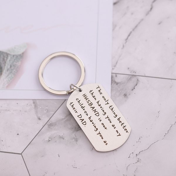 

thanksgiving keyring man simple key chain holder bags letter woman silver color titanium keychain father's day porte clef