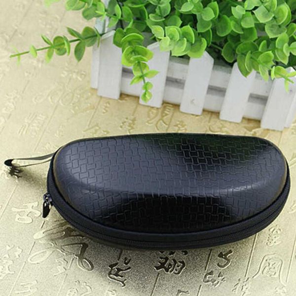 

lanyard leather packing case case pressure-resistant eva portable zipper box sun sunglasses universal large frame glasses box, Blue