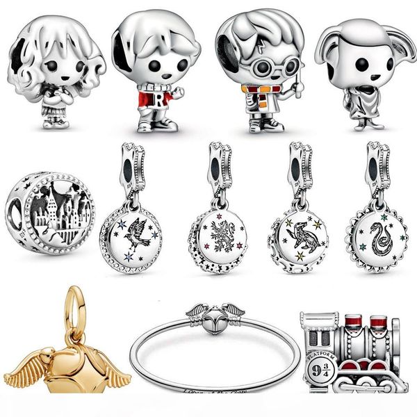 

2019 new s925 sterling silver harry magic school. train. dollhouse elf. charms beads mascot bracelets lady jewelry christmas diy gift, Bronze;silver