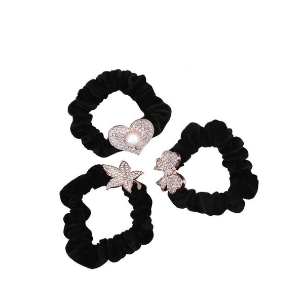 

earofcorn creative models korea pearl hair ring hair rope alloy studded band rubber pearl circle female, Golden;silver