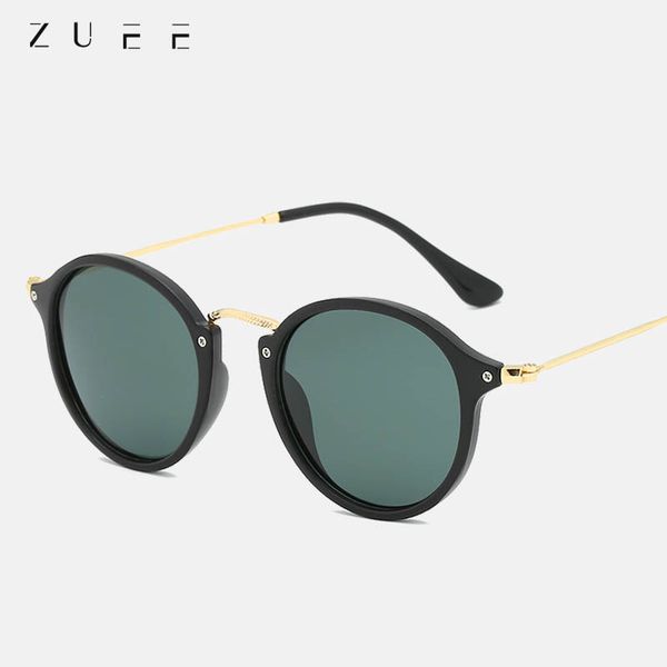 

zuee new round sunglasses coating retro men women brand designer sunglasses vintage mirrored glasses, White;black