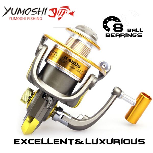 

yumoshi 8 bb carp fishing reel 5.2:1 gear ratio high speed 3 color lightweight super strength spinning reel