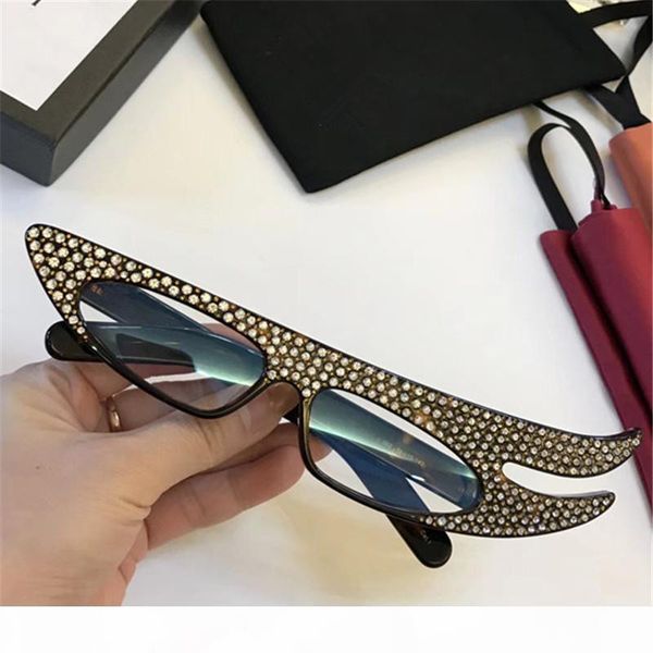 

luxury 0240 sunglasses sparkling diamond specially designer angel wings frame popular uv protection sunglasses style for women, White;black