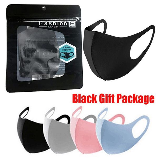 

mouth ice washable face mask individual black gift package anti dust pm2.5 respirator dustproof anti-bacterial reusable silk bags xhhair onq