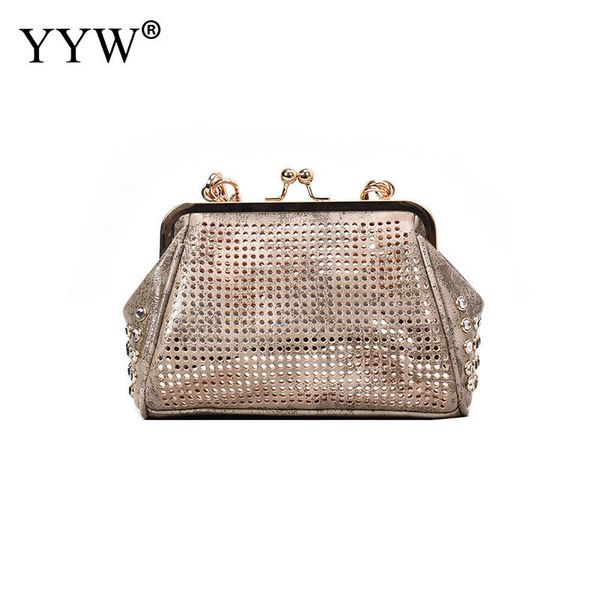 

leather crossbody shoulder bag hollow bags for women 2020 with rhinstone small fashion ladies hand bag new bolsa feminina