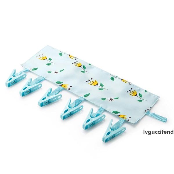 

multifunctional portable cloth hanger drying rack foldable bathroom rack travel clothespin 6 clip hanger towel socks hanger clip lz0470