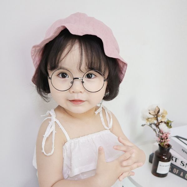 

spring and autumn thin sunscreen children's princess sun basin fisherman fisherman baby sunscreen baby hat hat summer, Yellow