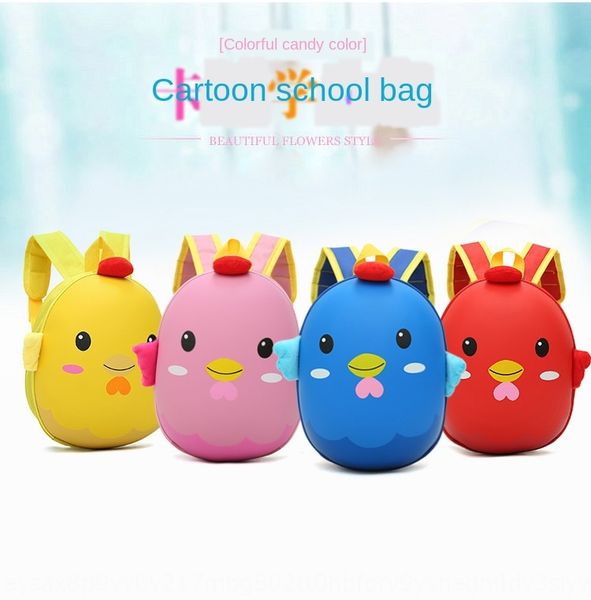 

children's kindergarten backpack bag schoolbag cute egg hard case backpack cartoon pupil schoolbag, White