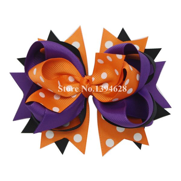 

2020 new girls headwear bows with 6cm hair clip,purple,black,yellow dot girl hair bows,grosgrain ribbon bows, accessories, Slivery;white