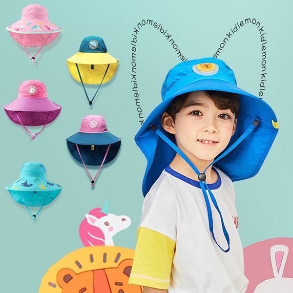 

lemonkid children's summer baby fisherman bucket bucket parent-child sun hat outdoor sun hat, Yellow