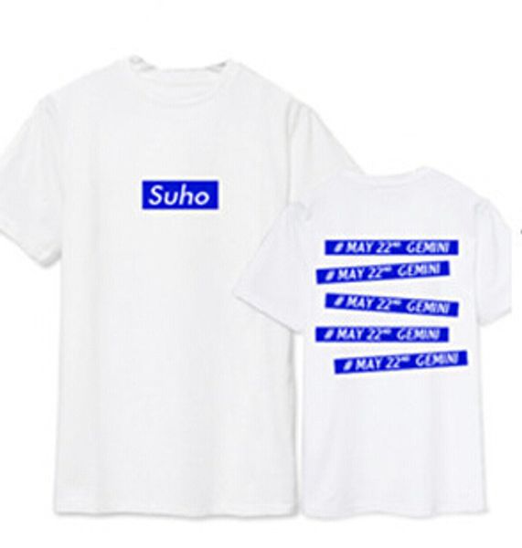 

fashion exo new ex'act member name and number printing black/white t shirt kpop fans supportive short sleeve t-shirt s-2xl