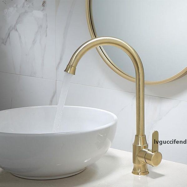 

modern gold kitchen faucet brass for cold and mixer tap sink faucet vegetable washing basin brushed kitchen accessories t200424
