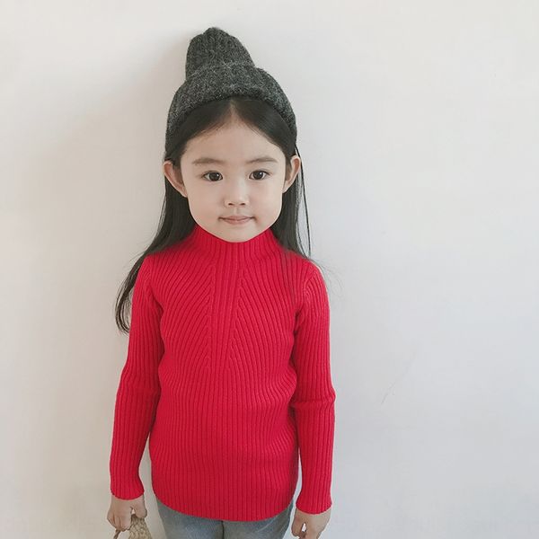 

new baby children warm round collar base children's sweater close-fitting warm knitted sweater multicolor, Blue