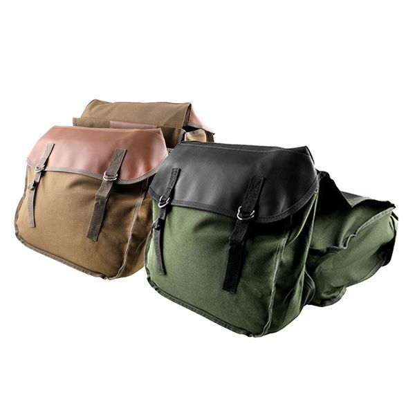 

2pcs мотоцикл touring saddle bag водонепроницаемый мотоцикл холст pannier