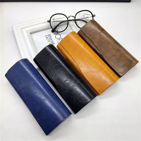 

handmade case case myopia anti-extrusion pu fabric glasses box creative myopia glasses box printing, Blue