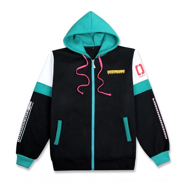 

chuyin coat clothes miku onion niang clothes coswear cartoon sweater male and female students zipper sweater coat, Black