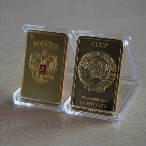 

ссср россия, 1oz 0,999 24k fine позолоченного сувенирного российской федерации бар 5шта / серии свободной перевозки груза