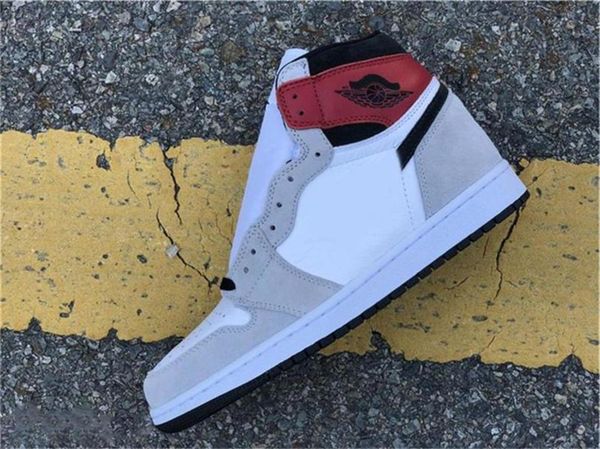 

2020 release 1 og high light smoke grey men basketball shoes white black varsity red 555088-126 authentic shoes sneakers with box 0q