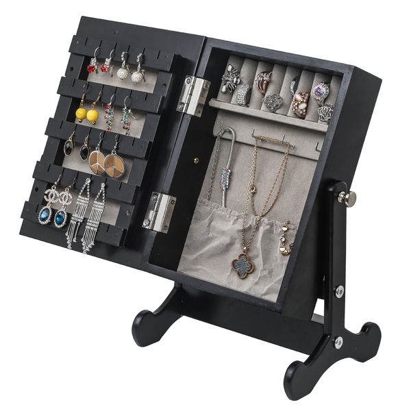 

new deskmakeup mirror jewelry storage mirror cabinet dresser small wooden mirror cabinet black us stock