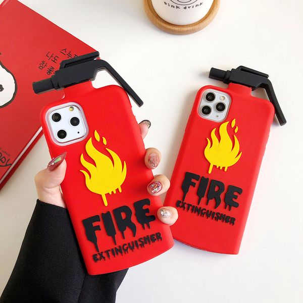 

3d cute fire extinguisher pattern phone case for iphone 11pro max case se xs max xr 6 7 8 plus anti cellulite soft cover fundas
