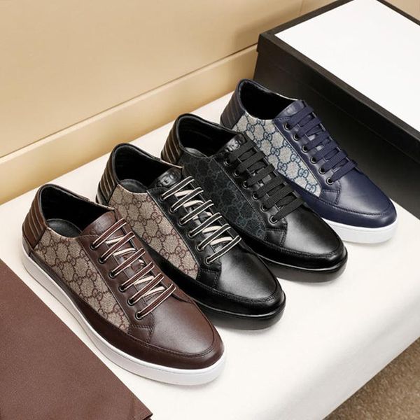 

mens sneakers shoes casual leather footwear platform chaussures de sport pour hommes with box mens shoes fashion type sale luxury drop ship, Black