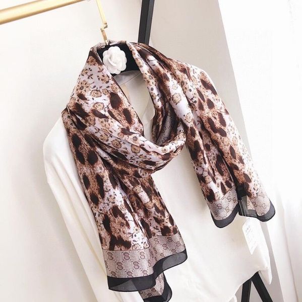

the new autumn leopard ladies silk scarf size: 90 * 180 cm silk scarfs designer designer shawl 1l scarfs for women 1l, Blue;gray