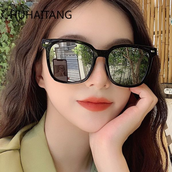 

huhaitangnew ins net red sunglasses korean style box sunglasses men and women fashion glasses classic all-match, White;black