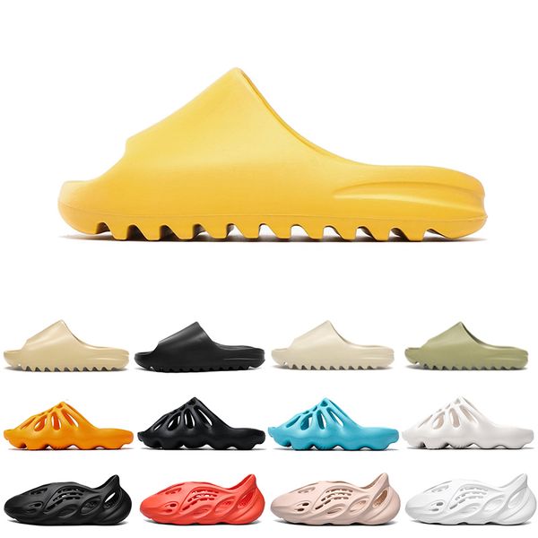 

new slide men women slippers bone white desert sand resin triple black earth brown fashion kids slippers mens beach l sandals 27-45