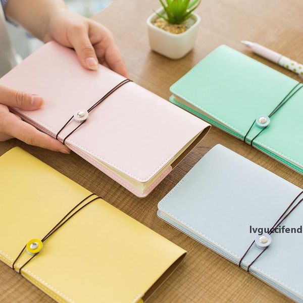 

wholesale- macaron portable traveler s notebook diary journal handmade gift travel notebook with inner paper and strings, Purple;pink