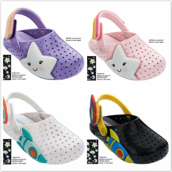 

qymmk melisa baotou soft bottom male and female children' flat bottom jelly shoes anti-skid hole shoes baby children' bag and sa, Black;grey