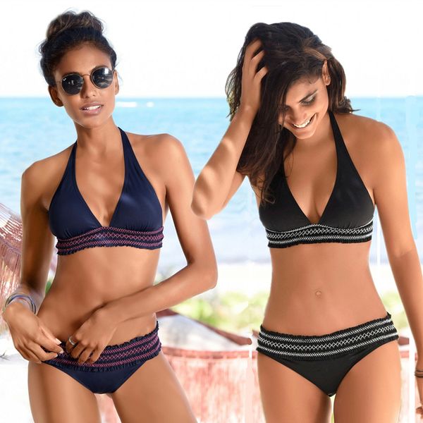 

высокая талия бикини установить купальники женщины push up swim для водного спорта бразильский купальный костюм глубокий v backless biquini, White;black