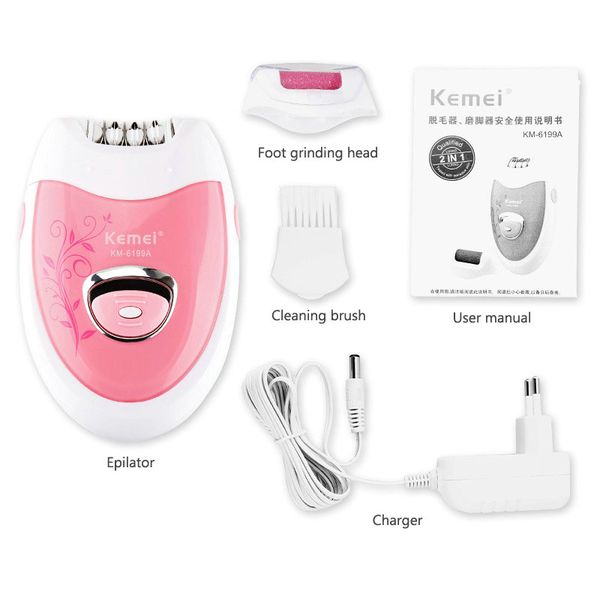 

2016 kemei 6199a womans electric epilator trimmer hair removal body leg bikini trimmer washable blades rechargeable shaving machine eznwu