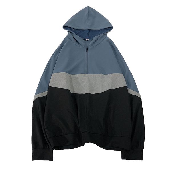 

men's hoodies & sweatshirts men s-3xl fashion oversized japanese streetwear hoodie autumn spring half zipper hip hop hoody male xxxl, Black