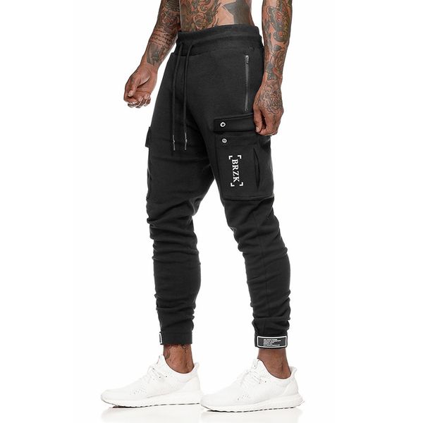 

большой карманы run бег трусцой штаны мужчины грузовой sweatpants тренировки спорт gym брюки quick dry бегущих обучение брюки, Black;blue