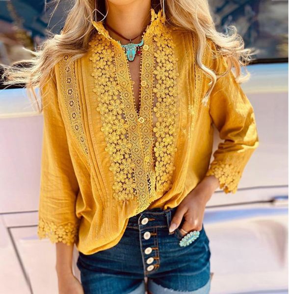 

new autumn white lace blouse plus women casual loose blouses long sleeve vintage ladies shirts blusas