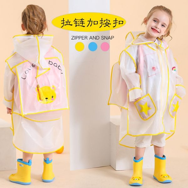

o6mzx girlskindergarten children's suit coat waterproof children's boots rain bootsboy's poncho transparent rain boots for pr, Black