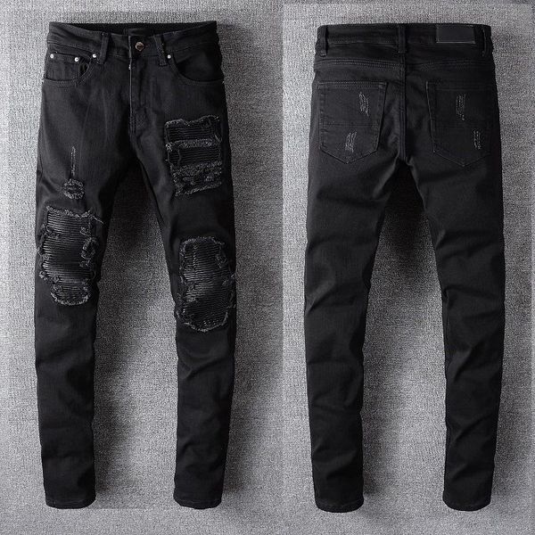 

20ss mens designer famous mens stylist jeans men women distressed ripped jeans mens motorcycle biker slim skinny jeans classic pants, Blue