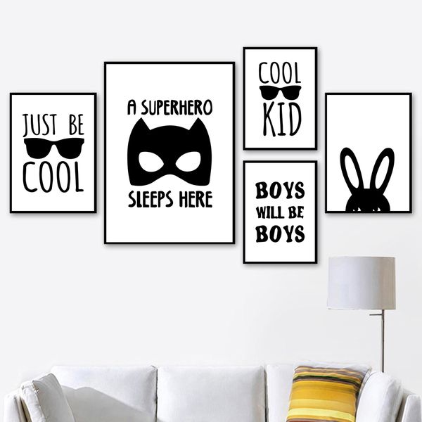 

плакат детских wall art черные и белые плакаты и печать детской комната картина дети стена искусство живопись котировки фотография unframed