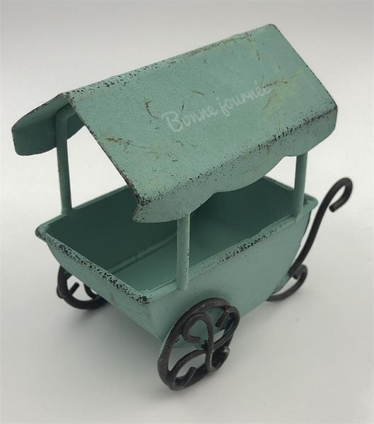 

8.5x5.5xh8.5cm garden carts iron carts mini wagons francais bonne journee dollhouse accessories boy gift garden buildings green color